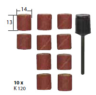 Шлифовальные цилиндры с дискодержателем (10шт., зерн.К 80, диам. 14 мм)